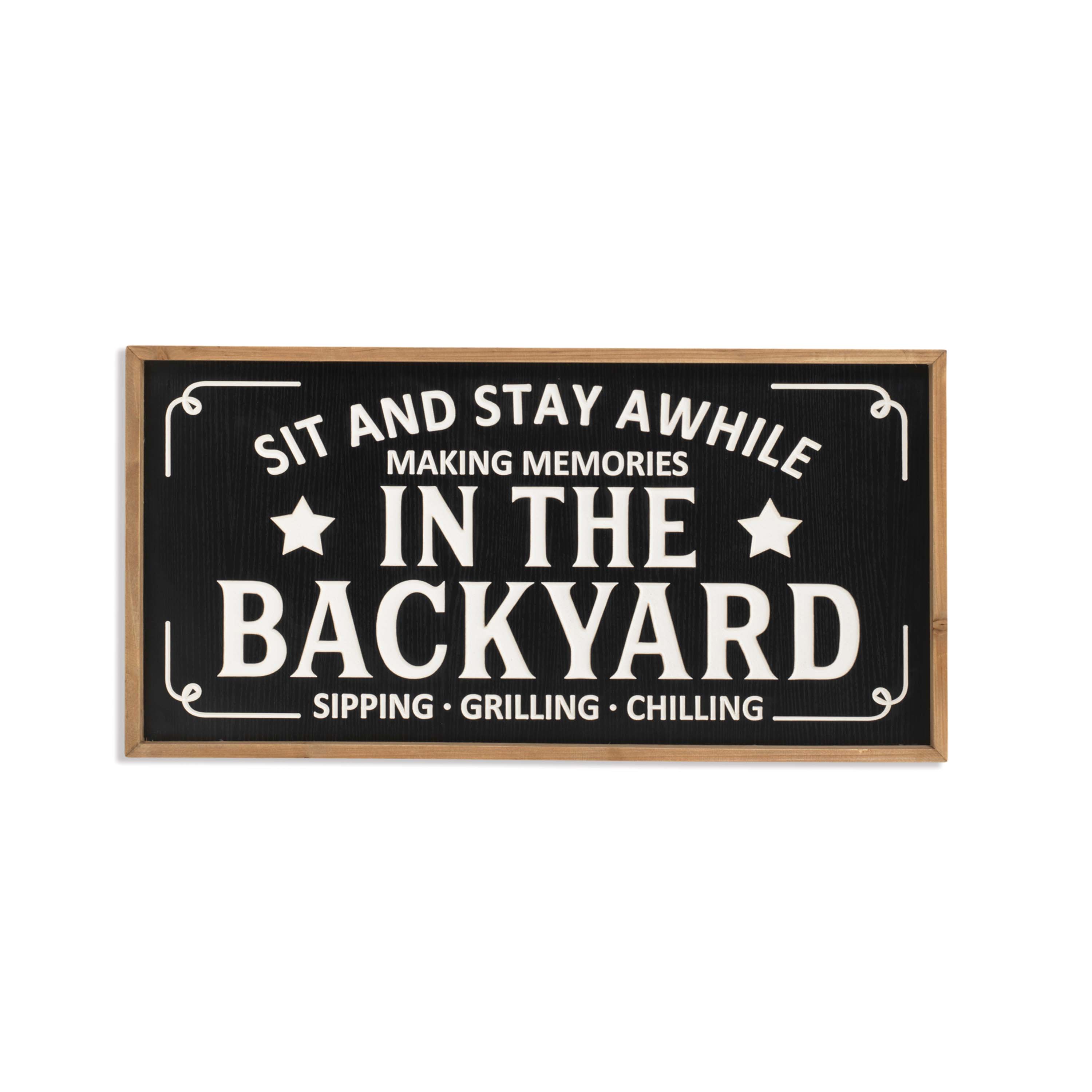 31.5 Inch Wood Engraved THE BACKY^ARD Wall Sign 2624430EC-B